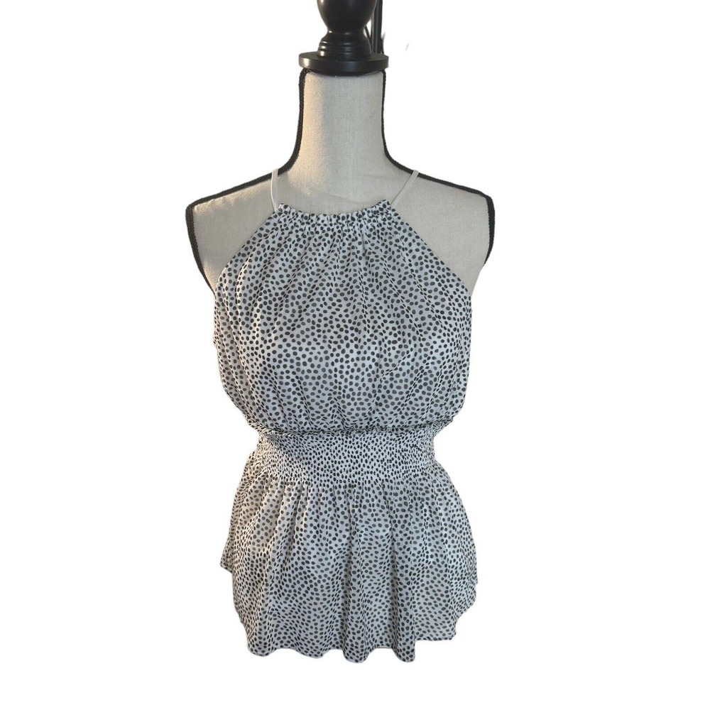 express white polkadot sleeveless Blouse Size Medium